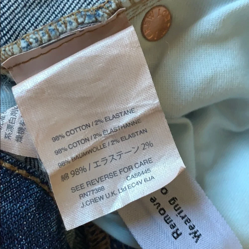 J. CREW Classic Blue Jean Denim Raw Hem Skirt 28